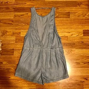 Denim low-back romper (fits small/medium)